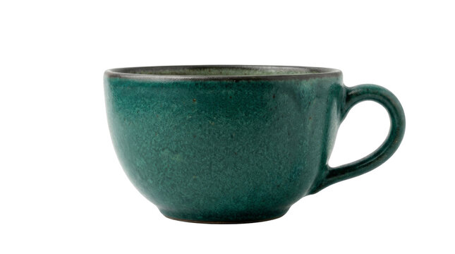 Handcrafted ceramic mug with a textured teal glaze and a comfortable handle