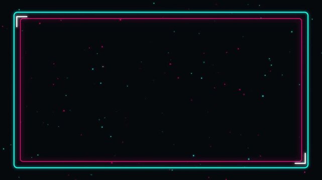 Neon Menu Board Frame VJ Event Wall Cyberpunk Border Abstract Background 4K