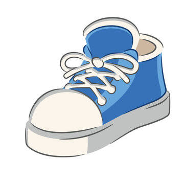 Blue Sneaker Shoe Vector Illustration
