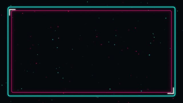 Neon Menu Board Frame VJ Event Wall Cyberpunk Border Abstract Background 4K