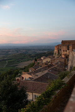 sunset over Tuscany italy