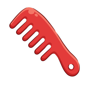 Red Hair Comb Vector Illustration