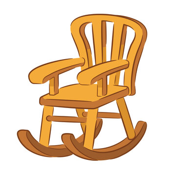 Wooden Rocking Chair Vector Illustration