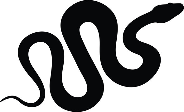 Snake silhouette vector. Serpent vector icon