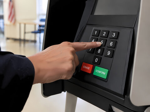 cabine de voto com urna eletr&ocirc;nica