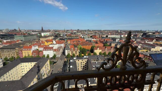 View from balcony of Church of Our Saviour in Copenhagen, Denmark