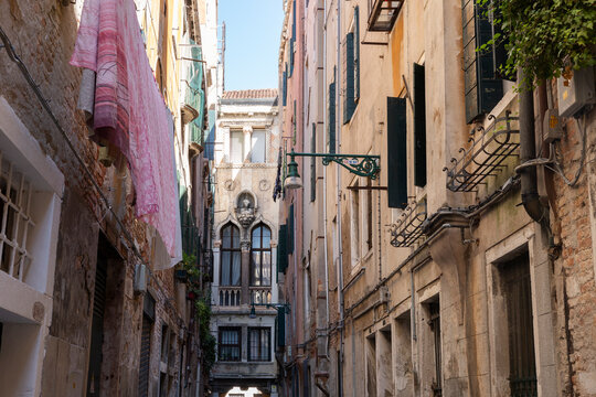 narrow street in venice italy
