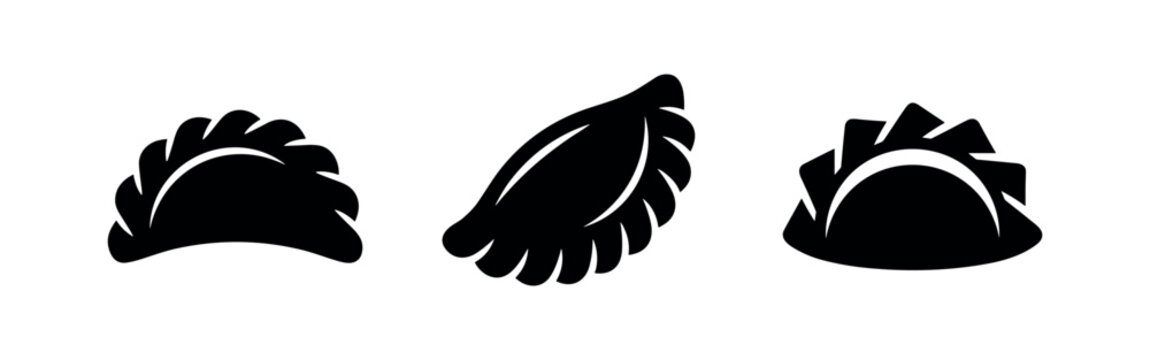 Dumplings and empanadas pastry icons