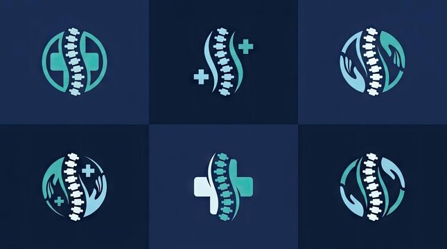 Chiropractic spine and medical health logos
