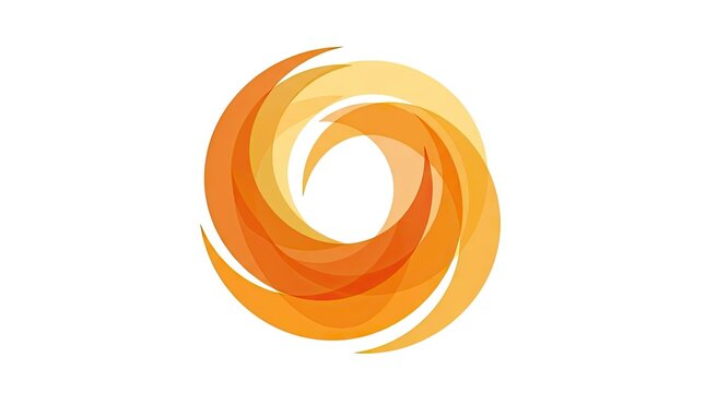 Abstract orange and yellow circular swirl logo.