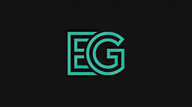 Teal green linear EG monogram logo design.