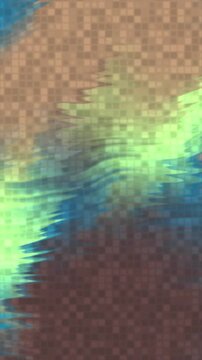 Abstract digital background with pixelated glitch effect and vibrant colorful gradients.