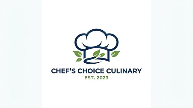 Minimalist chef hat logo for culinary brands.