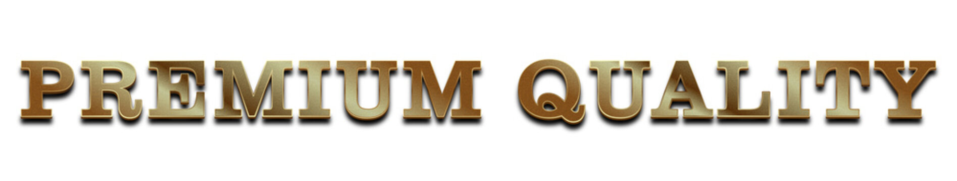 Premium Quality text effect title with gold metal texture typography style isolated on transparent background