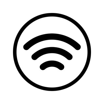 Black wireless internet signal icon isolated on a transparent background