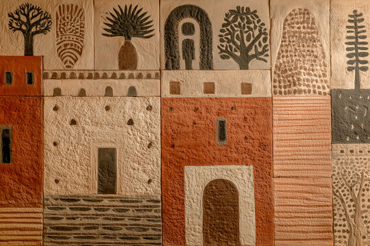 Large 32 ceramic panel the design mimics a hand-woven