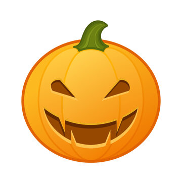 Pumpkin with scary flagrant face Large size of Halloween emoji