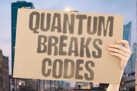 "Quantum breaks codes" Theoretical advancement in quantum computing threatening encryption systems. TECHNOLOGY. SECURITY. CRYPTOGRAPHY. QUANTUM. THREAT.