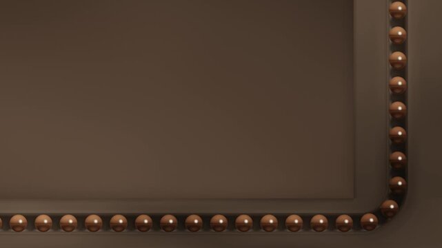Mirror Bead Race Indexing Along An L Shaped Groove Border With Copy Space Seamless Loop in soft walnut tones