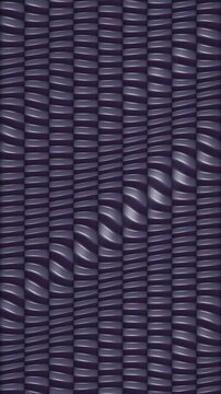 Bellows Accordion Column Wall With Traveling Compression Waves, Seamless Loop Background in cool violet tones vertical 9:16