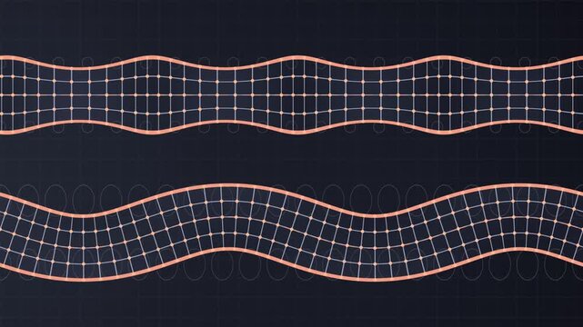 Guided Lamb Waves in Elastic Plate, Symmetric and Antisymmetric Ultrasonic Modes, Seamless Loop in deep slate tones