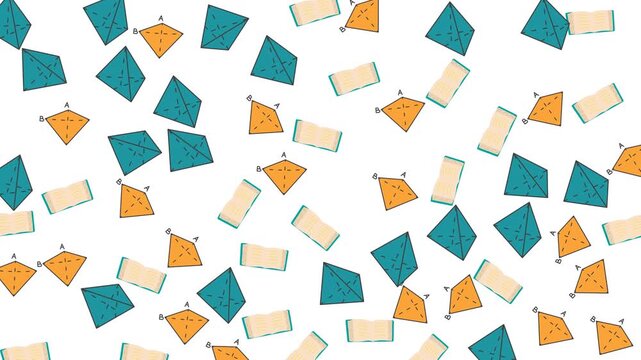 Seamless education pattern featuring open books and colorful kites