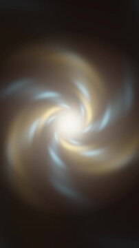 Glowing spiral vortex swirling toward center abstract motion background seamless loop in vibrant gold tones vertical 9:16