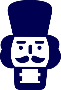 Flat vector icon of a Nutcracker face isolated on white background