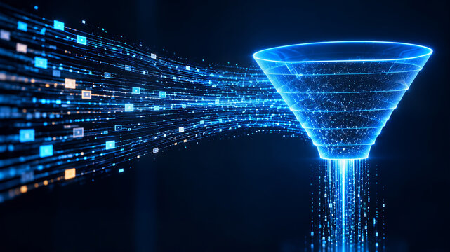 Data filtering funnel transforming streams into structured output
