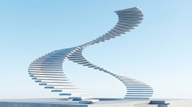 Conceptual abstract double helix structure inspired by architectural forms with sculpture abstract architecture structure artistic conceptual geometric twisting
