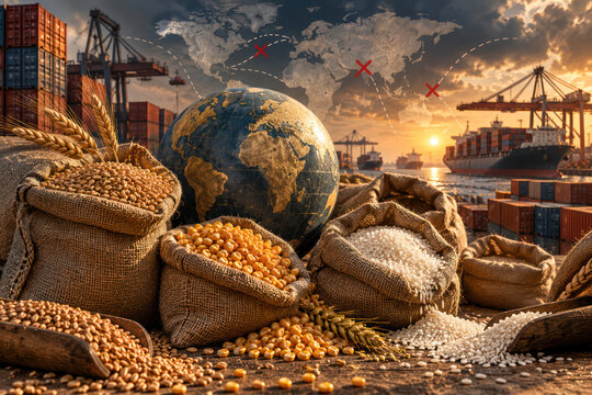 Global Grain Supply Chain Disruption and Food Security Crisis at Cargo Port