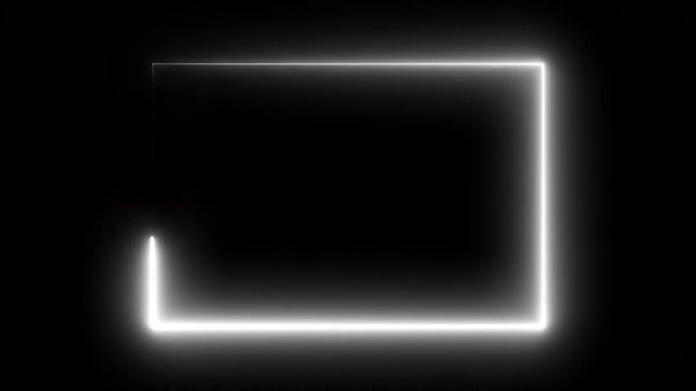 Glowing Neon Rectangles Expanding and Contracting in Darkness with Cinematic Motion