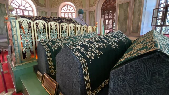 A view of the Emir Sultan Tomb in the city of Bursa, Turkey.
