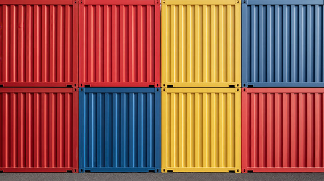 Colorful shipping container wall
