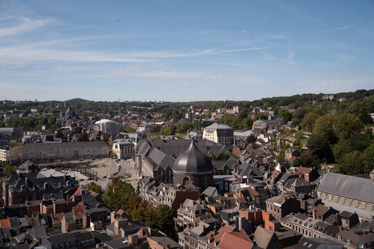 Vintage town viewed from high above
