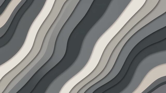Layered paper cut art background with smooth diagonal wave stripes and copy space
