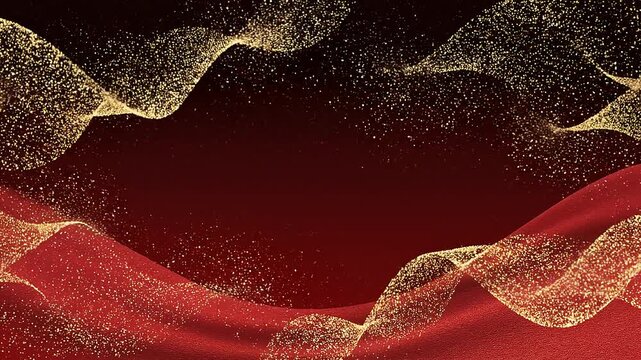 Elegant Japanese inspired abstract background with fine golden leaf wave pattern