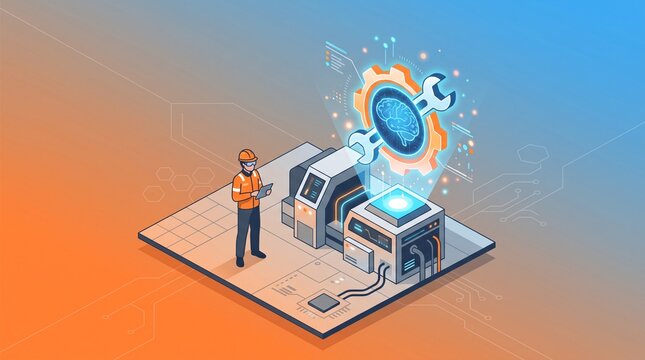 ai predictive maintenance illustration vector