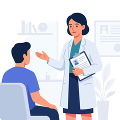 Fototapeta premium Doctor And Patient Consultation In Modern Medical Office
