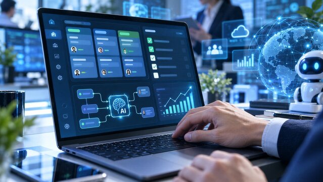 AI Automated Software Development Workflow featuring Intelligent Task Management, Kanban Board Tracking, and Digital Checklist Interface for Programming Productivity.