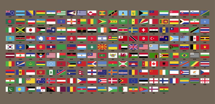 World Country Flags Set &ndash; International National Flags Vector Collection