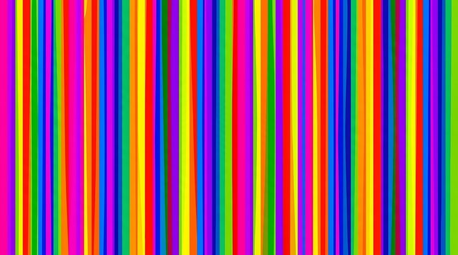 A colorful abstract background featuring a series of vertical stripes in various bright rainbow colors, creating a dynamic and energetic pattern.