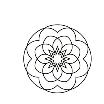 Black and white geometric mandala pattern