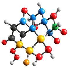 Obraz premium Detailed Molecular Structure of a Complex Chemical Compound Isolated on a Transparent Background.