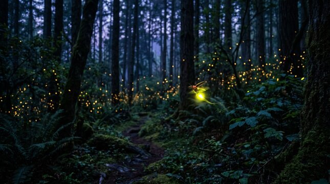 Firefly forest night