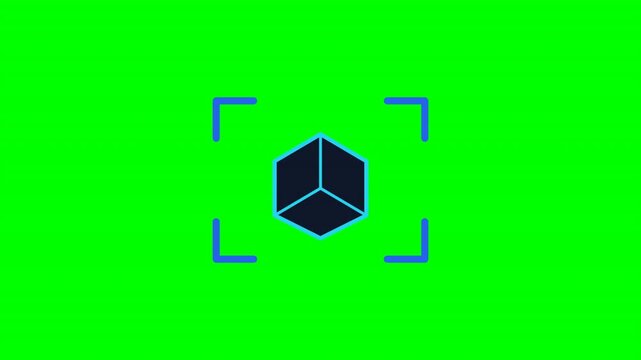 Computer vision 3D object scanning icon animation