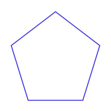 Indigo Pentagon Outline Icon Isolated on Transparent Background PNG Geometric Vector Shape