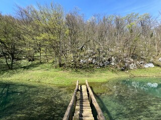 Fototapeta premium Schmidt lake (Green Lake) or Smit’s Lake in Donje Zagorje - Ogulin, Croatia (Šmitovo jezero ili Zeleno jezero kod Donjeg Zagorja - Ogulin, Hrvatska)