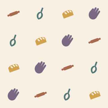 Artisan Bread Baking Tools Seamless Vector Pattern