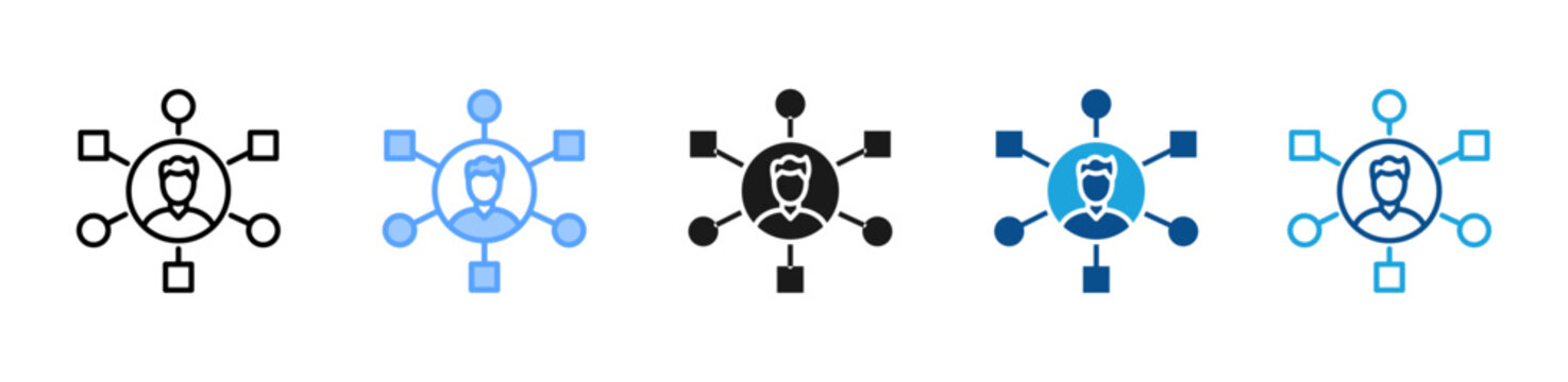 Contact Hub web icon with multiple style collection
